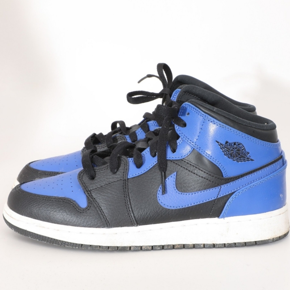 Nike Air Jordan 1 Mid Hyper Royal 555725-077 With Box, Mens Size 7